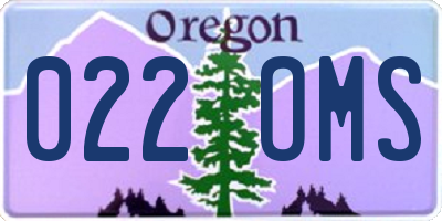 OR license plate 022OMS