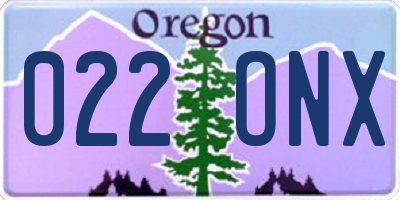 OR license plate 022ONX