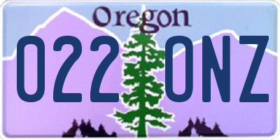 OR license plate 022ONZ