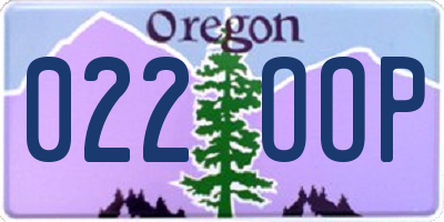 OR license plate 022OOP
