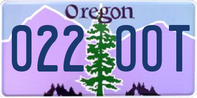 OR license plate 022OOT