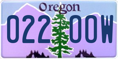 OR license plate 022OOW