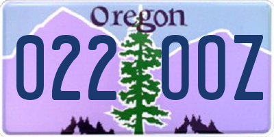OR license plate 022OOZ