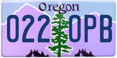 OR license plate 022OPB