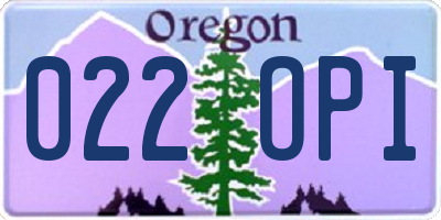 OR license plate 022OPI