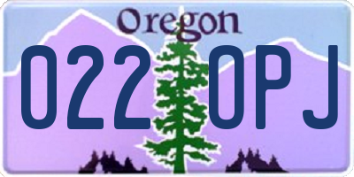 OR license plate 022OPJ