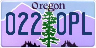 OR license plate 022OPL