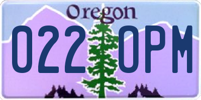 OR license plate 022OPM