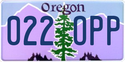 OR license plate 022OPP