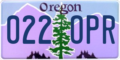 OR license plate 022OPR