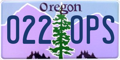 OR license plate 022OPS