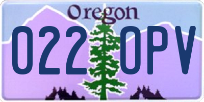OR license plate 022OPV