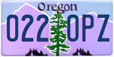 OR license plate 022OPZ