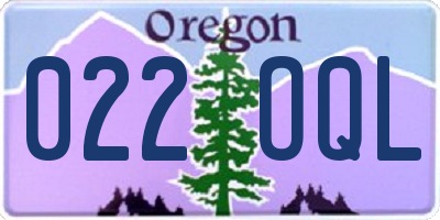 OR license plate 022OQL