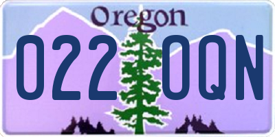 OR license plate 022OQN