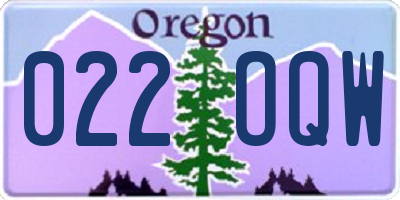 OR license plate 022OQW