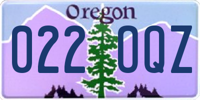 OR license plate 022OQZ