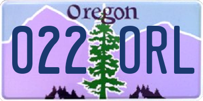 OR license plate 022ORL