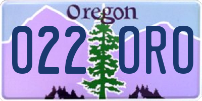 OR license plate 022ORO