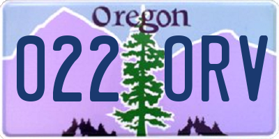 OR license plate 022ORV