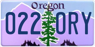 OR license plate 022ORY