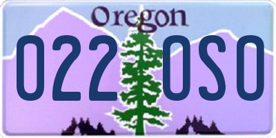 OR license plate 022OSO