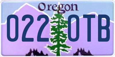 OR license plate 022OTB