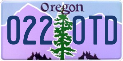 OR license plate 022OTD
