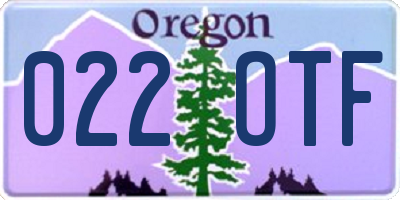 OR license plate 022OTF