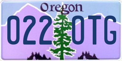 OR license plate 022OTG