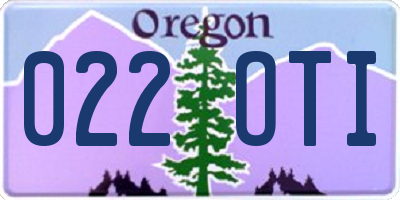 OR license plate 022OTI