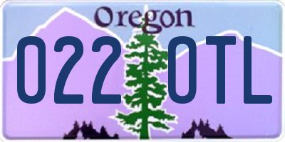 OR license plate 022OTL