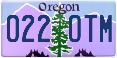 OR license plate 022OTM