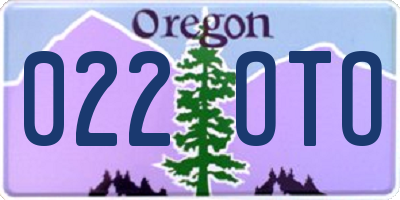 OR license plate 022OTO