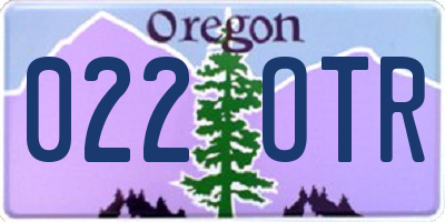 OR license plate 022OTR