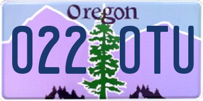 OR license plate 022OTU