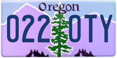 OR license plate 022OTY