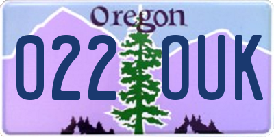 OR license plate 022OUK