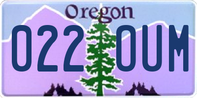 OR license plate 022OUM
