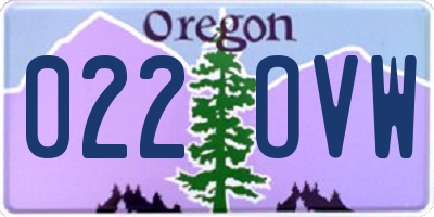 OR license plate 022OVW