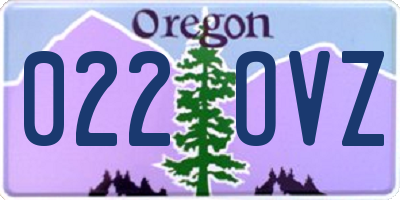 OR license plate 022OVZ