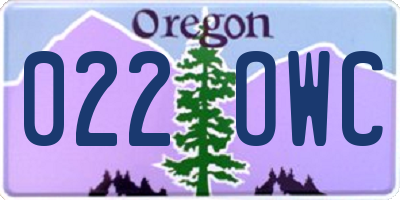 OR license plate 022OWC