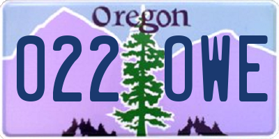 OR license plate 022OWE