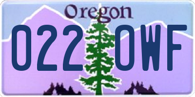 OR license plate 022OWF