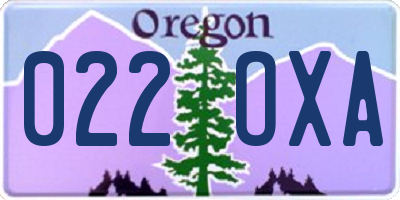 OR license plate 022OXA
