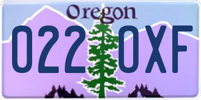 OR license plate 022OXF