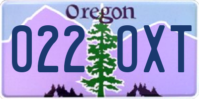 OR license plate 022OXT