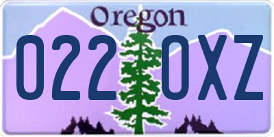 OR license plate 022OXZ