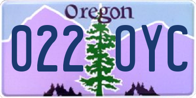 OR license plate 022OYC