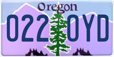 OR license plate 022OYD